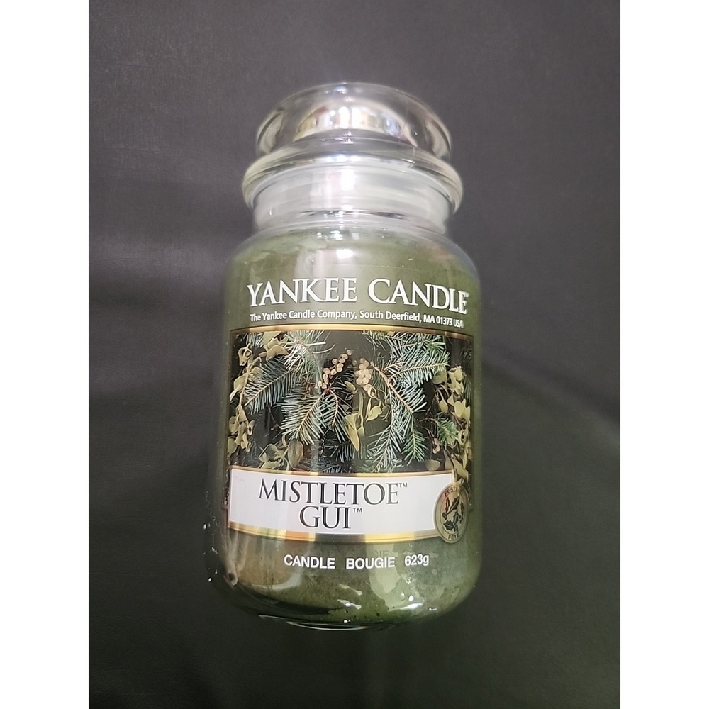 New Rare Retired Yankee Candle Mistletoe Gui Scented Candle 22oz Large Jar‎